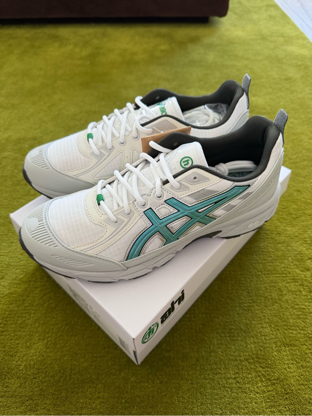 Hidden x Asics Men’s White Sneakers with Teal Accents